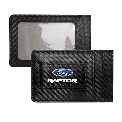 made for Ford F-150 Raptor 2017 up Black Carbon Fiber Leather Wallet RFID Block Card Case Money Clip2