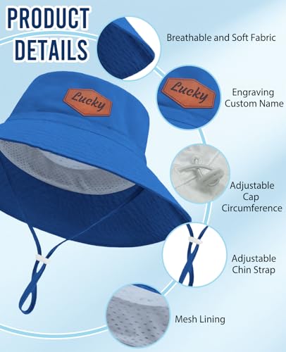 Personalized Baby Bucket Hat Custom Sun Hat for Kids Toddlers with Name UPF 50+ Sun Protection Wide Brim Bucket Hat for Boys Girls Multicolor2
