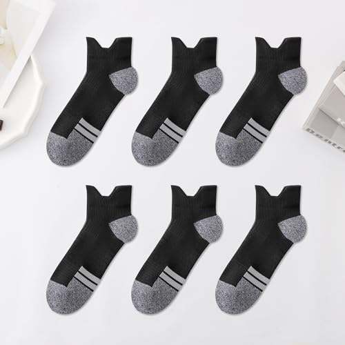 6 Pcak Athletic Socks Women Men Running Ankle Socks Low Cut Compression Moisture Wicking Size M/L