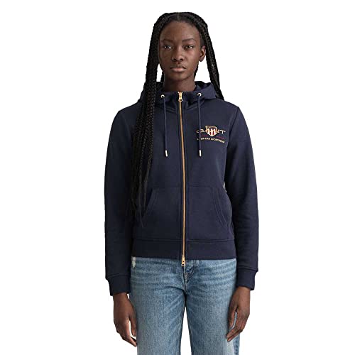 GANT Damen Shield Full Zip Hoodie ARCHIV Logo Pullover MIT REIßVERSCHLUSS,...