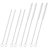 Reusable Straw Cleaner Brush Set - 8PCS Extra Long 12 inch Metal Straw Cleaning Brushes for Tumbler, Sippy Cup, Water Bottles, Pipes