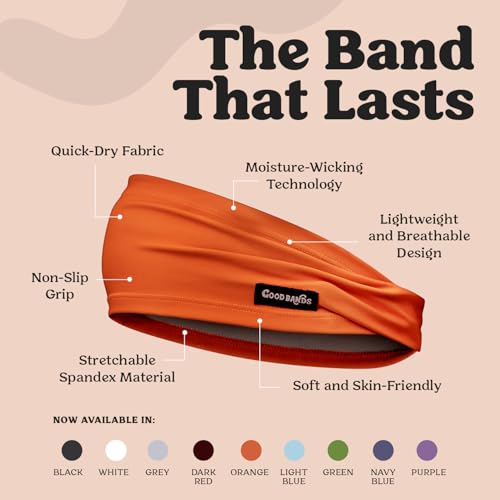 Image of Sweatband for Men and Women - Unisex Non Slip Headband that Wicks Moisture and Eliminates Excess Sweat - Durable & Long-Lasting - Running, Sports, Gym
