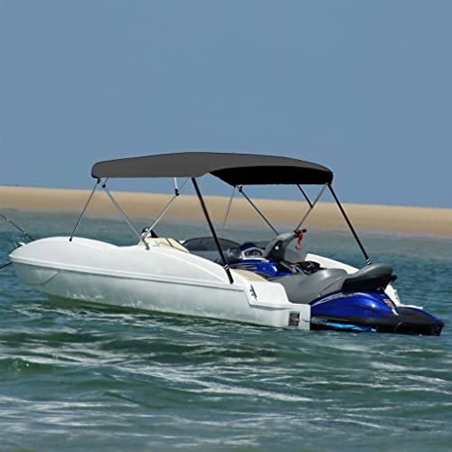 Taud de Soleil Bimini 4 Arceaux Anthracite Largeur Réglable 230-244 cm Solide