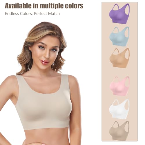 Seamless Nude Bra Tank Top for Women, Sleeveless Camisole Comfortable Soft Bras2