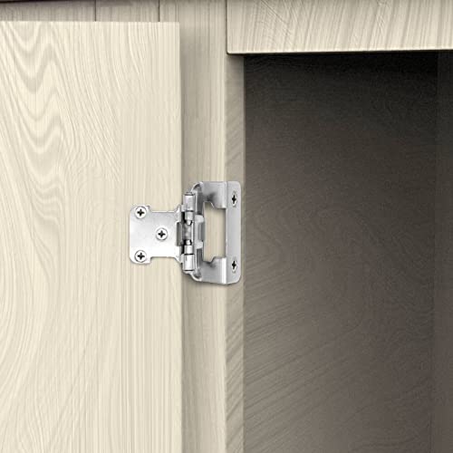 1/2" Overlay Partial Wrap Around Self Closing Hinges, (25 Pairs-50 Pcs) Cabinet Door Hinges For Face Frame Kitchen Cabinets,Brushed Nickel Cabinet Hinges For Kitchen Cabinets #TOP5