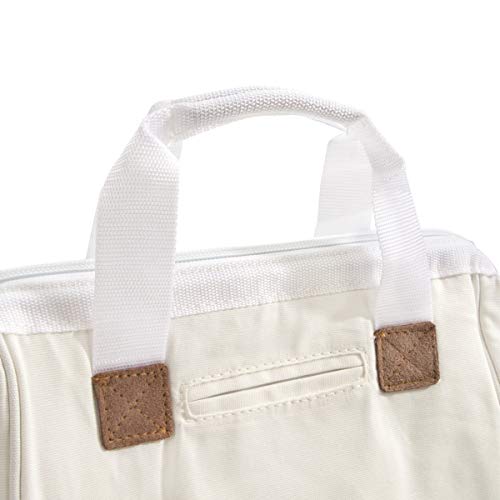 Dickies 12-Inch Durable Canvas Work Bag For Painters, Carpenters, And Builders, Heavy-Duty Zipper, Reinforced Handles, White #TOP3
