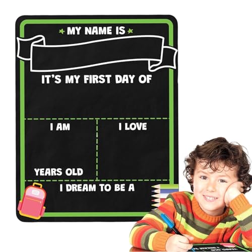 Placa escolar para el primer día de clases | Pizarra de madera para el comienzo de la escuela, doble cara, cartel de pizarra escolar, accesorio fotográfico, póster matemático reutilizable para el