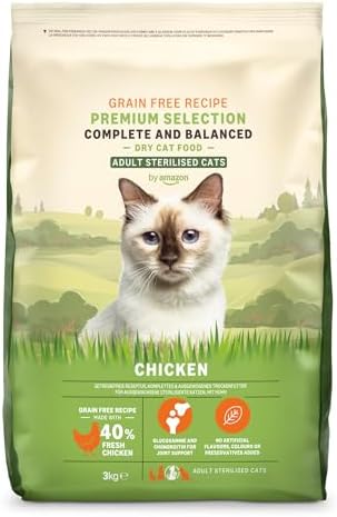 by Amazon Alimento seco para gatos adultos esterilizados con poll...