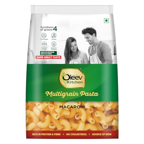 Oleev Kitchen Multigrain Macaroni Pasta | No Maida- 50% higher protein | Healthy Pasta made with Chickpea, Jowar, Brown Rice and Durum Wheat | 400g (B0CXPFHVH1) Amazon Price History, Amazon Price Tracker