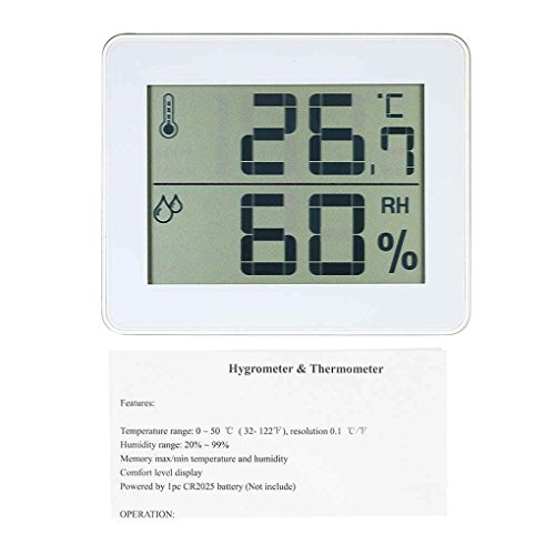 Preisvergleich Produktbild ELENXS Schreibtisch Digital-Temperatur-Feuchtigkeits-Mess... Innen Außen-Thermometer-Hygrometer Zimmerkomfort Pegelanzeige