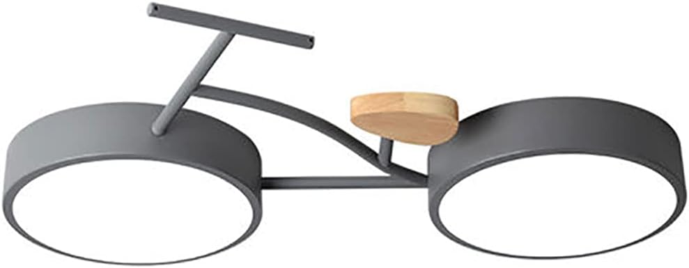 Simple Cartoon Bicycle Styling Dimmable LED Macaron Ceiling Lamp for Kids Bedroom(White)