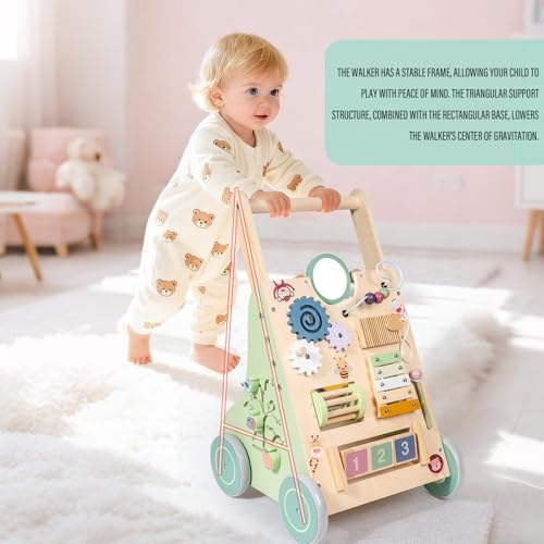Andador de madera para niños el regalo de cumpleaños ideal para bebés que empiezan a caminar 4