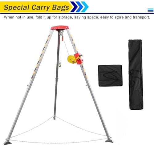 Emergency Rescue Tripod Kit - Retractable Legs for Confined Space Safety in Tunnels, Sewers & Flues - Essential Emergency Response Equipment for Rescue Operations