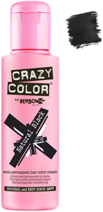 Crazy Color Hair Color Cream Number 32, Natural Black 100 ml