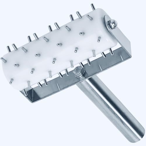 AME D’ESSENCE Pizza Roller Docker - Plastic Barrel with 3/8 Inch Stainless Steel Pins, Perfect for Evenly Docked Dough and More.