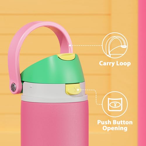 Image of 24 oz Insulated Water Bottle for Women: Meoky Stainless Steel Water Bottle with 2-in-1 Straw and Spout Lid - Leak Proof, Cold for 24 Hours, Fits in Car Cup Holder, BPA-Free for Sports Travel, Ruby