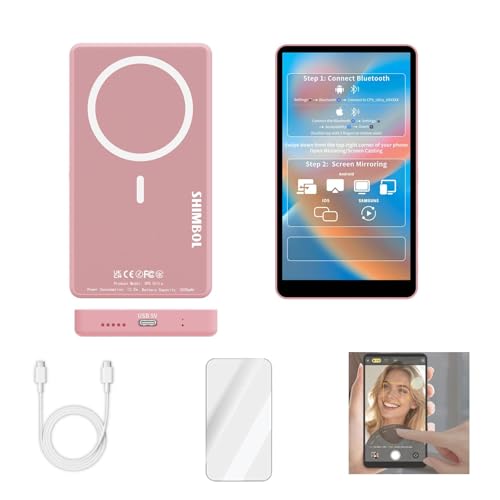 Shimbol CP5 Ultra 5�C���` Vlog �Z���t�B�[���j�^�[�X�N���[���A�^�b�`�X�N���[���d�b���j�^�[�A50m�͈́A0.04�b�x���A���C�����X�X�N���[���~���[�����O�A4���ԃ����^�C���AiPhone & Android�Ή��AVlog���C�u�X�g���[