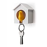 Luckie Street Birdhouse Key Ring - White House with Yellow Bird