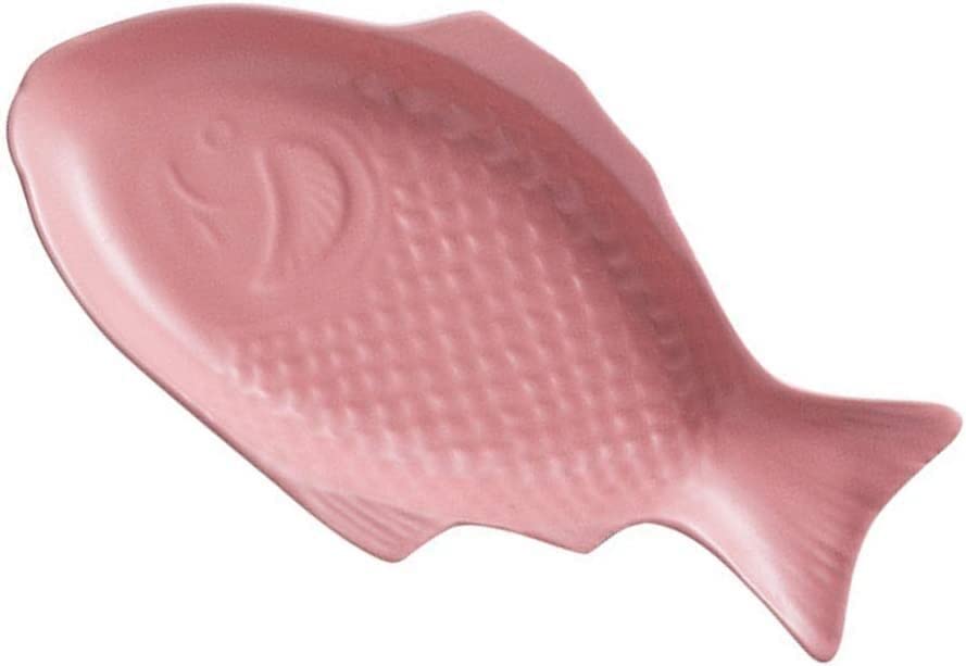 Exquisito plato llano de doble propósito, 1PC Vajilla de cerámica Plato creativo Plato en forma de pescado Almacenamiento Sartén de pescado for restaurante Cena en el hogar Cocina duradera Platos for