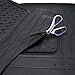Motor Trend Original FlexTough Black Rubber Car Floor Mats for 3 Row Vehicles, Front & Rear 2nd Row Deep Dish All Weather Automotive Heavy Duty Trim to Fit, Automotive Liners for Cars Truck Van SUV