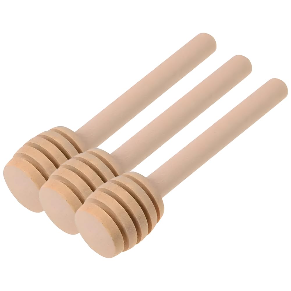 Ahşap Bal Kaşığı Seti, 3 Adet, 10 cm, Doğal Ahşap Mini Bal Çubuğu