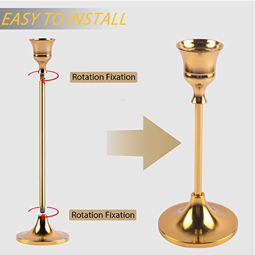 Candlestick Holders,Taper Candle Holder For Candlesticks Gold Brass Vintage Candle Stick Candle Holder Candelabra Candle Holder For Fireplace Party Dining #TOP3