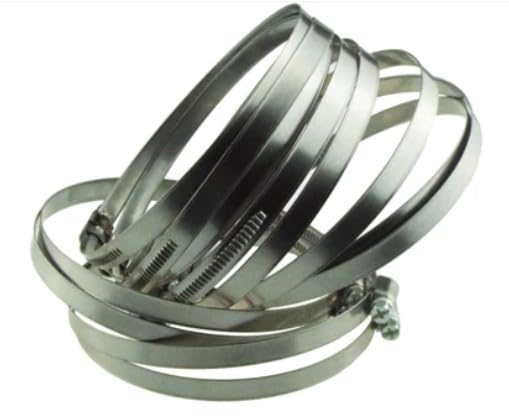 15pcs A2 Hose Clip 100mm-120mm - Adjustable 304 Stainless Steel Duct Clamps for Pipe, Air Ducting, Worm Drive Hose