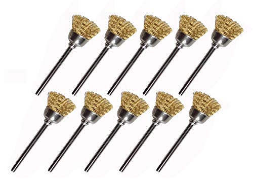 Brosses métalliques laiton mini outil rotatif tige 3.175mm forme parapluie x30