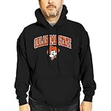 Campus Colors Adult Arch & Logo Soft Style Gameday Hooded Sweatshirt (Oklahoma State Cowboys - Black, X-Large)