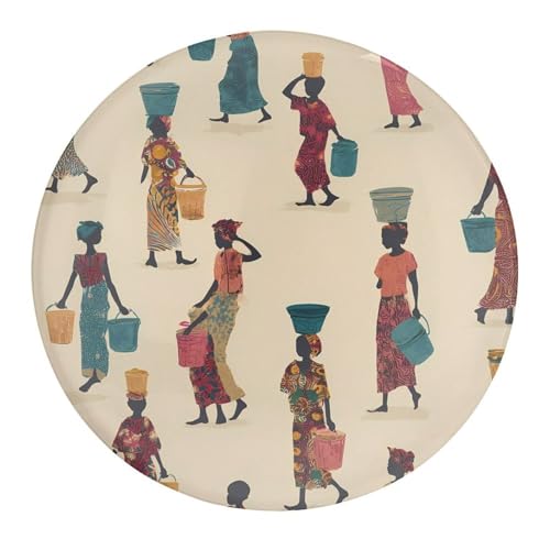 Imán redondo para nevera con diseño de mujer africana, bonitos imanes de cristal para nevera, calcomanías magnéticas decorativas, regalo de recuerdo, 1.2 pulgadas