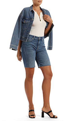 Short denim Mavi Gina loose femme bleu vintage recyclé taille mi-haute 27