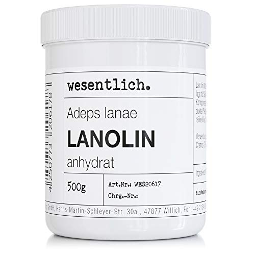 Lanolina - Grasa de lana anhidratada 500 g - anhidra y apenas olor - cera de lana de wesentlich.