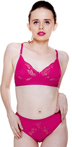 Image of Fashion Comfortz 100% Silk Cotton Lingerie Sets Pink