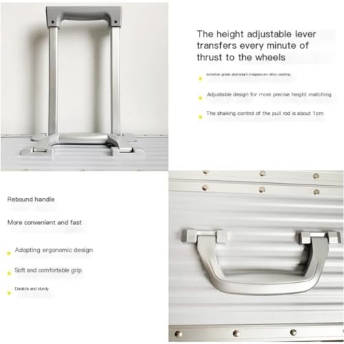 PANKERS Suitcase Fashionable Aluminum Frame Suitcase For Men, Silent Universal Wheel Trolley Case, Boarding Case For Women Suitcases, Blue3