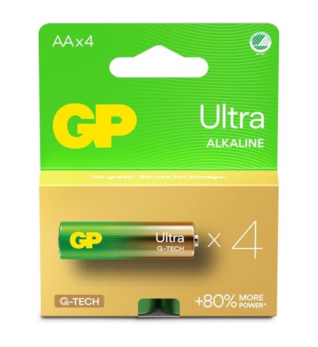 GP Ultra Alkaline AA Batteries 15AULR6 1.5V 4Pack