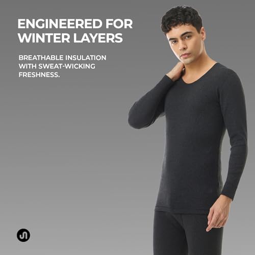 Image of Bodyband Thermal Wear for Men Set Full Sleeves Bodywarmer Warm and Comfortable Thermals for Man Full-Body Warmer Combo with Natural Insulation Cozy Undershirt & Pant