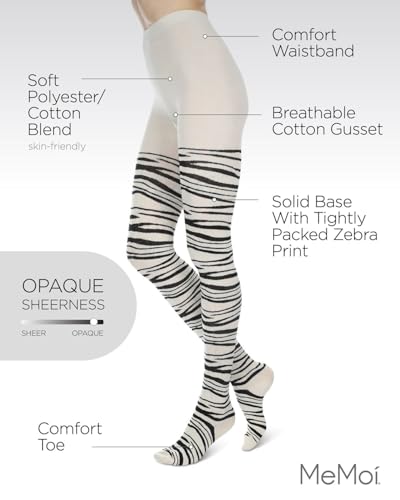 MeMoi Zebra Stripe Cotton Blend Sweater Tights3