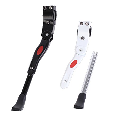 Generic White : 2017 Newest Adjustable Aluminum Bicycle Kickstand Support Foot Brace Side Stand Parking Leg Road Mountain Folding Cycling Parts