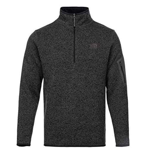 Karrimor Mens Orbit Fleece Quarter Zip Top Sweatshirt Jumper Long Sleeve Funnel Charcoal Marl S