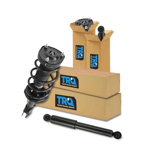 Image of TRQ Front and Rear Complete Strut Assembly & Shock Absorber Kit Complete Strut & Coil Spring Assembly Compatible with 2015-2018 Chevrolet City Express 2013-2020 Nissan NV200