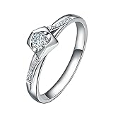 ❀ 750 WEIßGOLD RING FÜR DAMEN: 18 Karat (750) Weißgold, Hypoallergen und Nickelfrei.