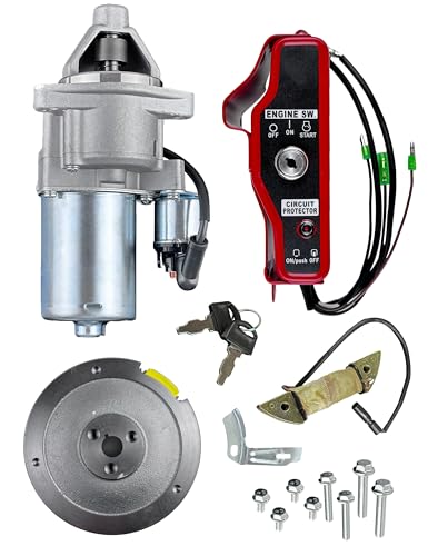 YAMAKATO Electric Start Kit for Honda Gx340 GX390 11HP 13HP Small Engines, Key Box for 339cc-389cc Motor Upgrade Electrical Starter Type B