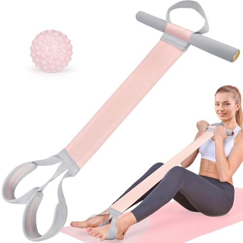 VANiGO Fabric Resistance Band with Handles, 120lb Full-Body Excercise Band, Non-Slip Elastic Bands for Strength Muscle Training, Stretch Band Workout Equipment for Leg Arm Chest Core Wrist Ankle