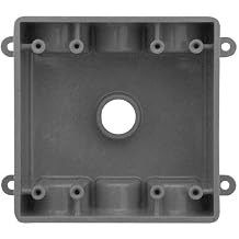 Sealproof 2-Gang 7 Hole Nonmetallic Outdoor Electrical Outlet Box with 3/4" and 1/2" Threaded Outlets, Wet Locations, UL Marine Listed