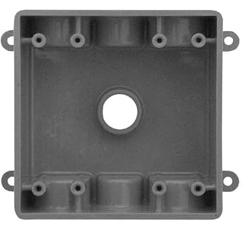 Sealproof 2-Gang 7 Hole Nonmetallic Outdoor Electrical Outlet Box with 3/4" and 1/2" Threaded Outlets, Wet Locations, UL Marine Listed