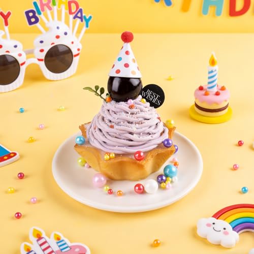 Image of Rainbow Sprinkles for Cake Decorating, 4 Sizes130g /4.6oz Edible Rainbow Pearl Sprinkles for Cupcake, Ice Cream, Donuts, Macaron Toppings Supplies (2mm, 4mm, 7mm, 1cm)