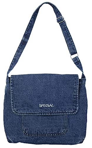 Denim Geldbeutel Jeans Crossbody Taschen Hobo Tasche Geldbörse Denim Tote Bag Verstellbare Träger für Frauen Teenager Mädchen, Marineblau, Einheitsgröße Cover