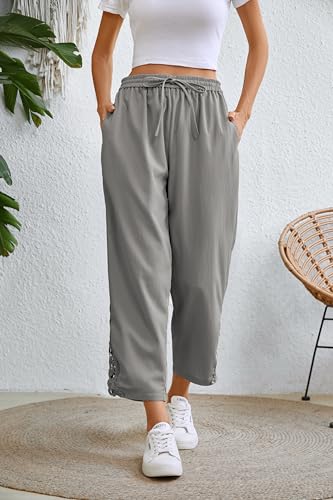 Image of Women Fashion 2026 Casual Elastic Waist Pants with Pockets