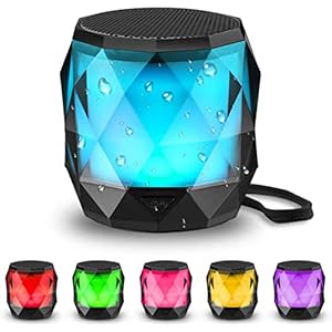 LFS klein Bluetooth Lautsprecher mit Licht, Mini Tragbarer Bluetooth Box wasserdicht, Freisprechfunktion für Phone…