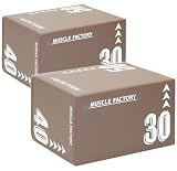 MUSCLE FACTORY プライオボックス ソフト 30×40×50cm プライオメトリクス ボックス 昇降台 ジャンプ台 ステップ台 跳び箱 3in1 体幹 トレーニング 2個セット ジャンプボックス MF-304050 圧縮ウレタン PVCカバー (モカ)